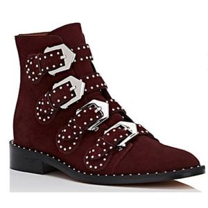 New Givenchy Elegant Boots Oxblood Suede SZ 41